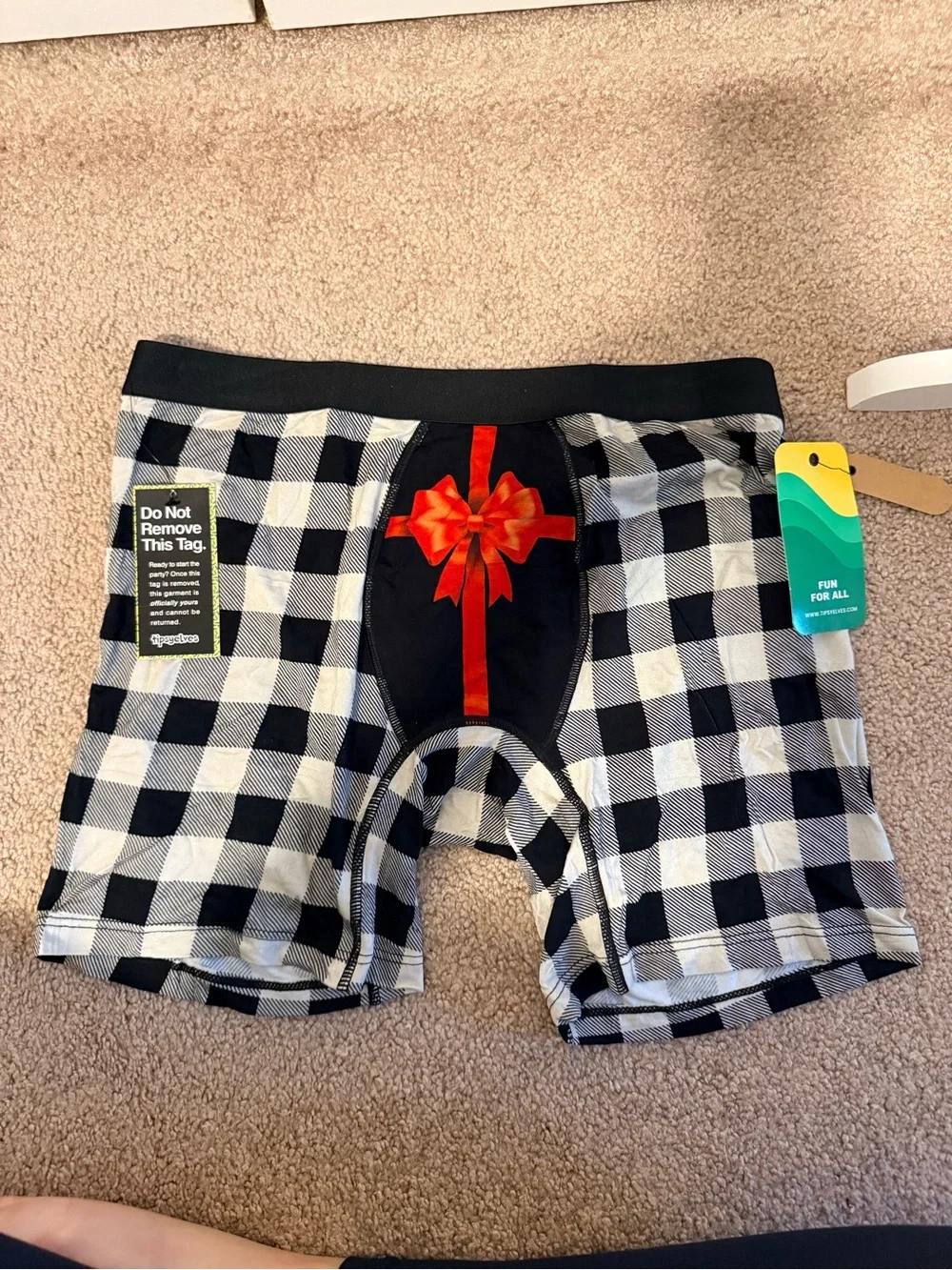 NWT Tipsy Elves Men’s Gift Wrapped Boxer Briefs